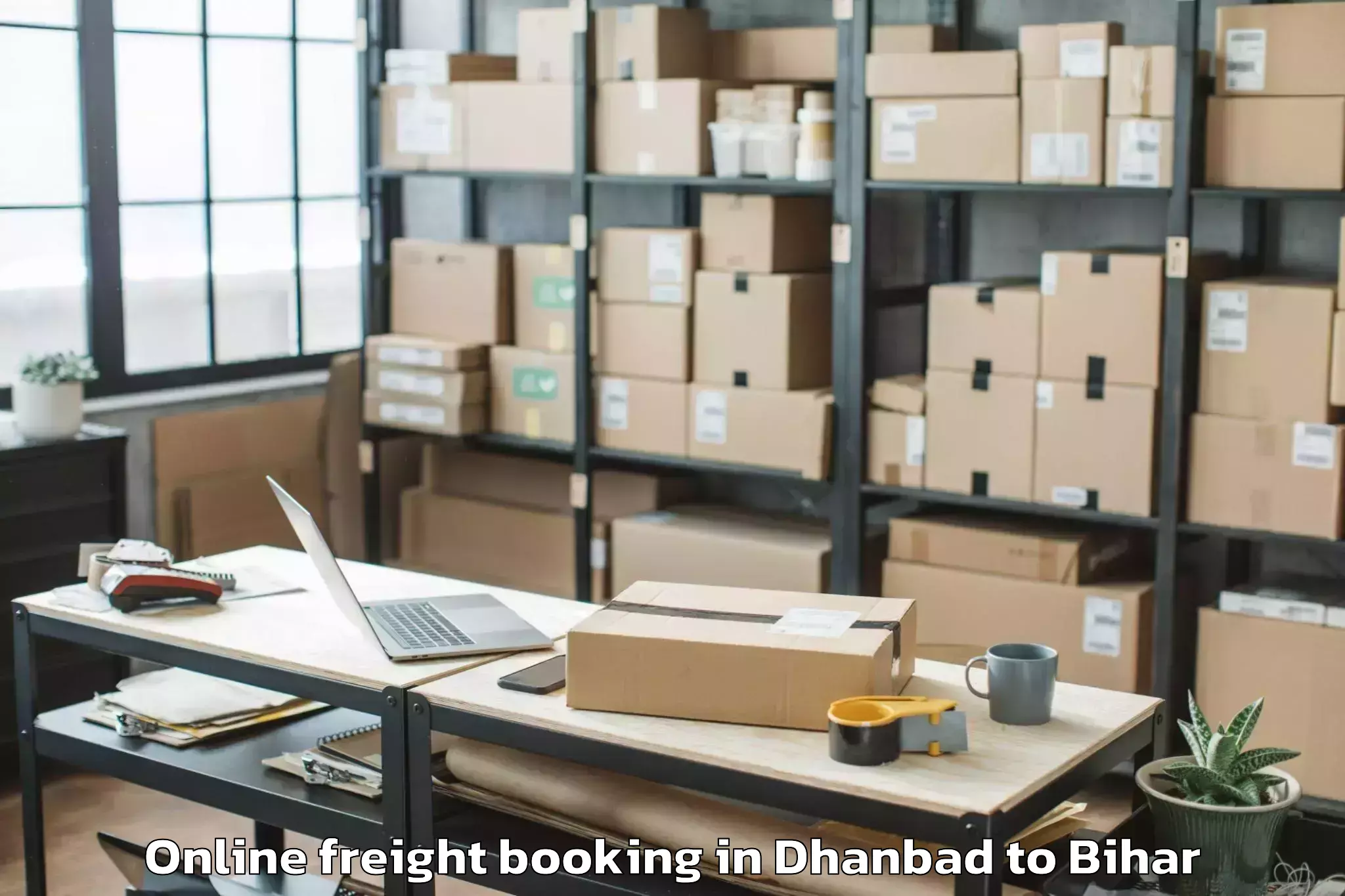 Trusted Dhanbad to Darbhanga Airport Dbr Online Freight Booking